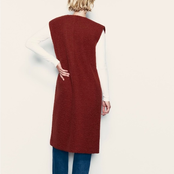 Zara Black Sleeveless long textured vest NWOT woman’s size large - Picture 15 of 16